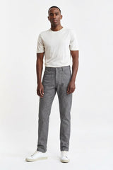 Pantalón Gris Claro 100% Lana Con Cinco Bolsillos New Deluxe