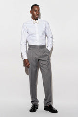 Pantalones Gurkha Gris Claro 100% Lana New Deluxe