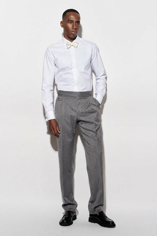 Hellgraue Gurkha-Hose Aus 100% Wolle New Deluxe
