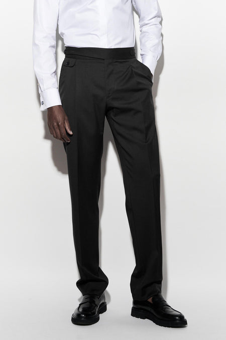 Black 100% Wool Gurkha Trousers New Deluxe - 1