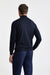 Marineblauer Ramsey-Pullover mit hohem Rundhalsausschnitt aus Kaschmir und Seide