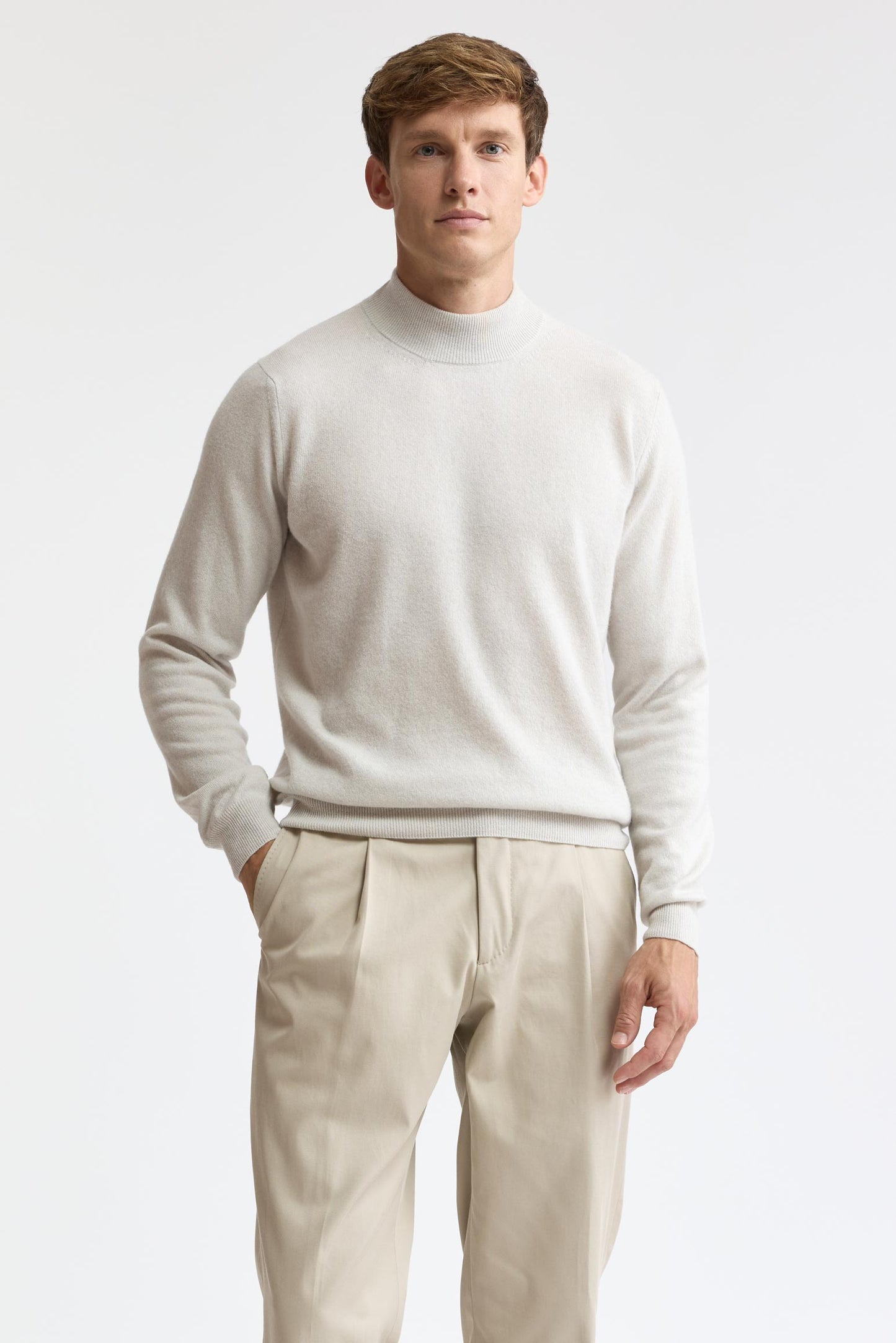 Off-White Evanton-Strickpullover mit Stehkragen aus Wolle und Kaschmir