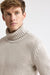 Greige 100% Cashmere Banbury Rollneck Sweater