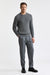 Grau melierter Pullover aus Wolle und Kaschmir mit Rundhalsausschnitt „Totnes“