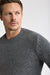 Grau melierter Pullover aus Wolle und Kaschmir mit Rundhalsausschnitt „Totnes“