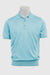 Kendal Silk Knitted Short Sleeve 3 Button Polo Shirt Turquoise Blue